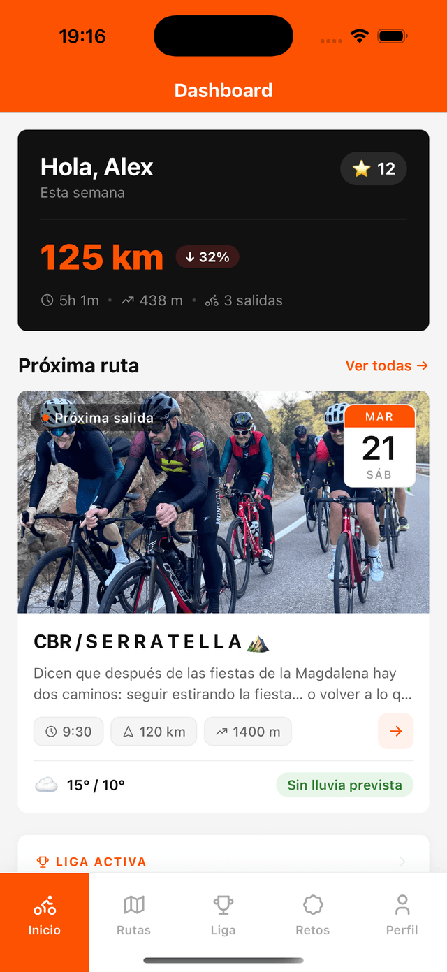 Captura de la app Grupeta CBR